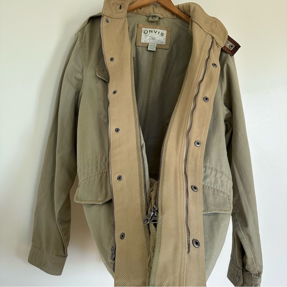 ORVIS Vintage Khaki Beige Chore Safari Field Utility Cotton Jacket Size XL 46-48 - Picture 7 of 16